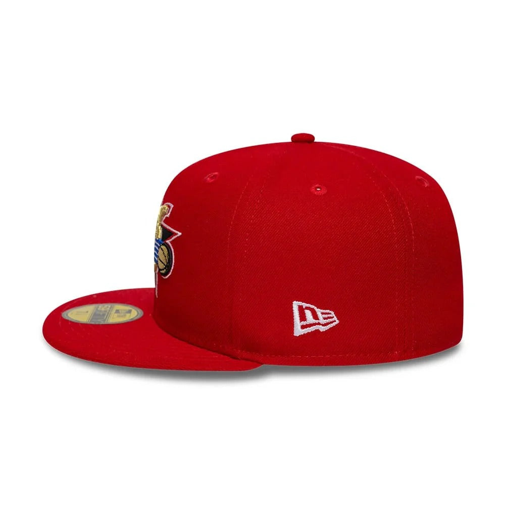 Philadelphia 76ers NBA Hardwood Classic 59FIFTY Fitted New Era Red Official NBA Fan Gear