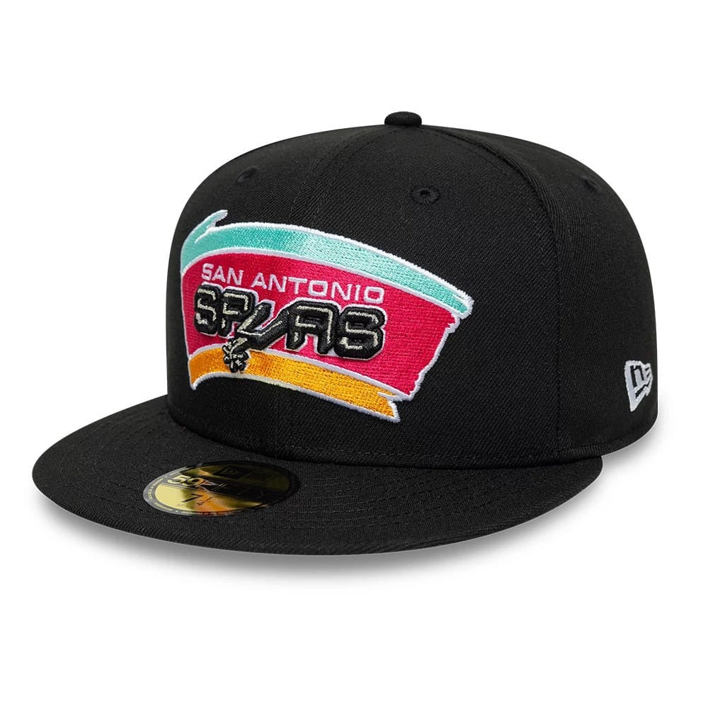 San Antonio Spurs NBA Hardwood Classic 59FIFTY Fitted New Era Black Official NBA Fan Gear