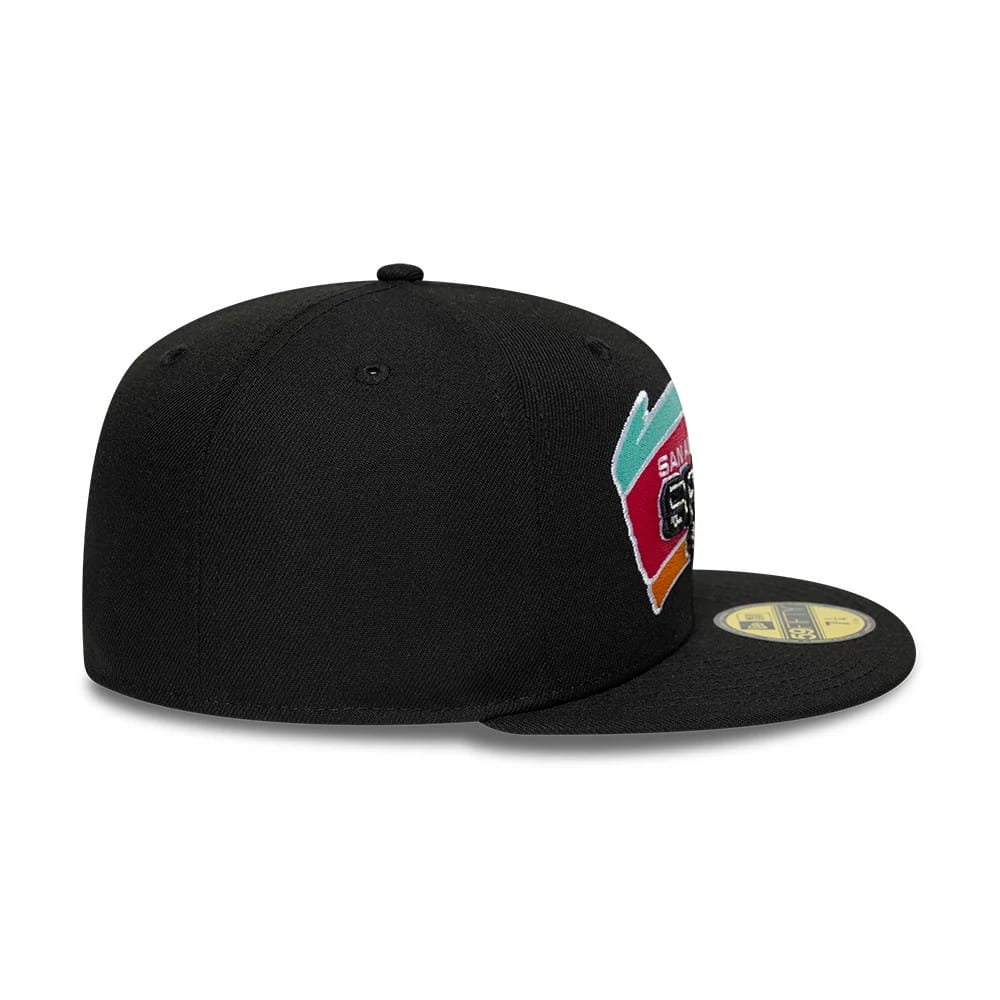 San Antonio Spurs NBA Hardwood Classic 59FIFTY Fitted New Era Black Official NBA Fan Gear